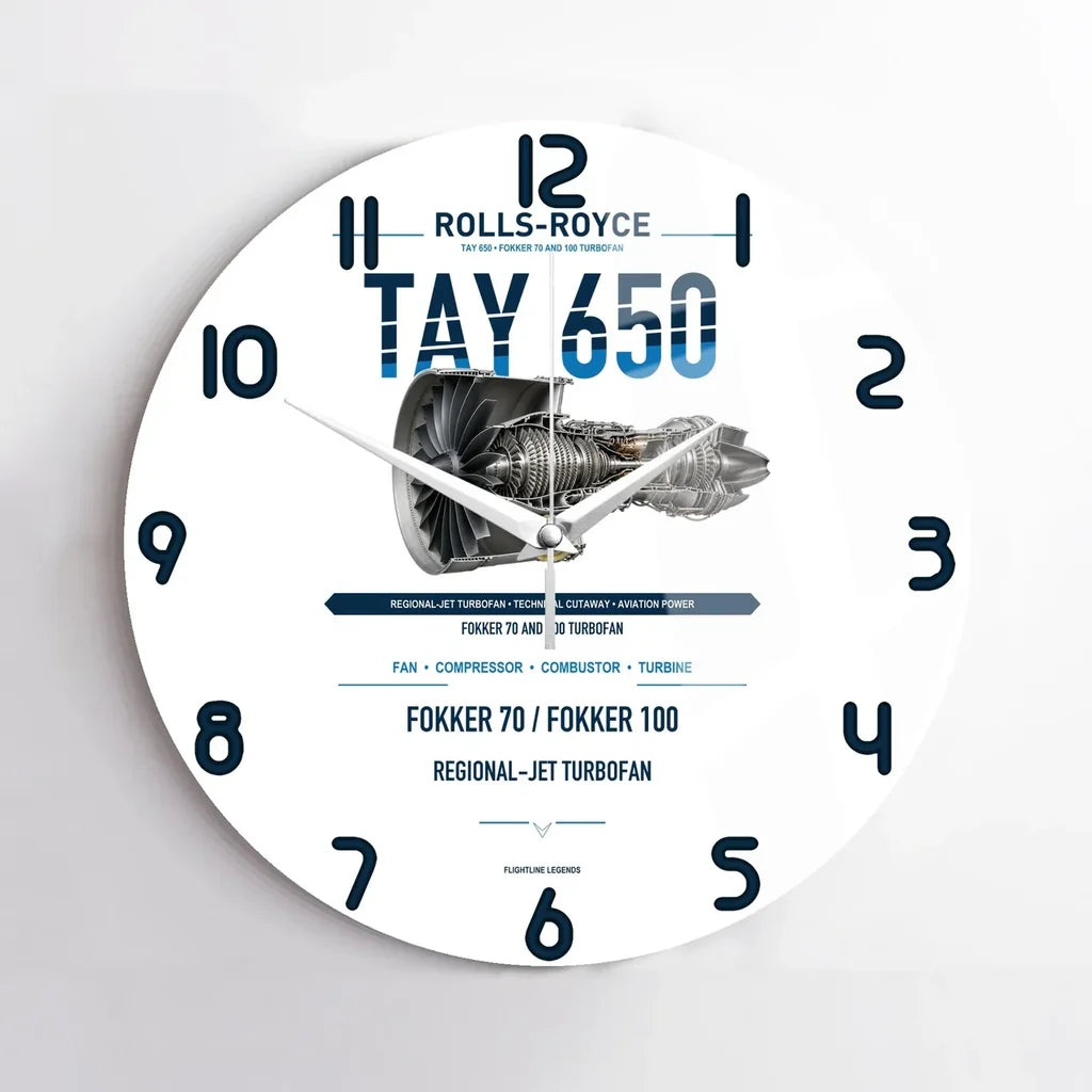 TAY 650 design on white no frame wall clock