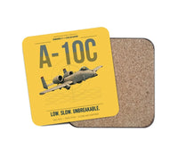Thumbnail for A-10C Thunderbolt II design on yellow 1 piece coaster