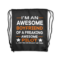 Thumbnail for I am an Awesome Boyfriend Drawstring Bag - view 3