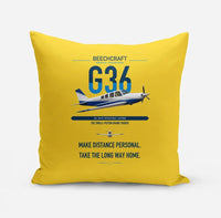 Thumbnail for Beechcraft Bonanza G36 design on yellow pillow