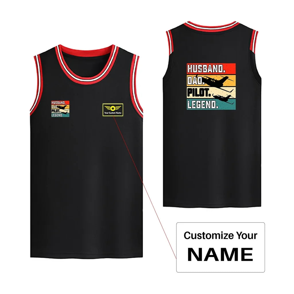 Customisable Husband & Dad & Pilot Basketball Print - view 3