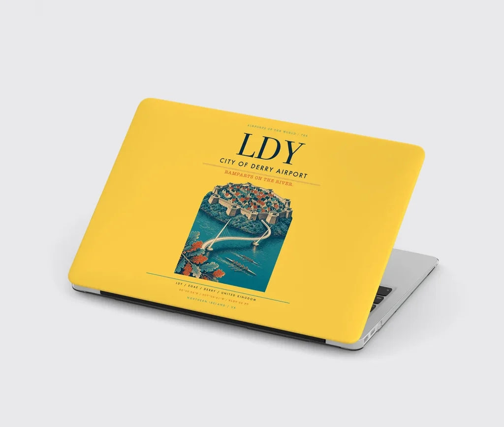 City of Derry Airport (LDY) design on yellow MacBook case