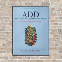 Thumbnail for Addis Ababa Bole International Airport ADD vertical canvas print - framed - light blue background