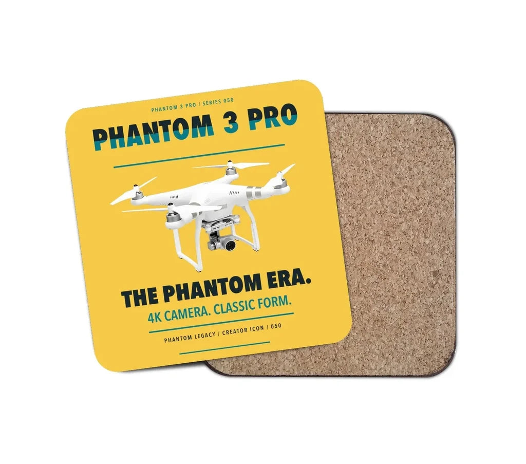 DJI Phantom 3 Professional design on yellow 1 piece coaster