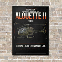 Thumbnail for Sud Aviation SE 3130 Alouette II vertical canvas print - framed - black background