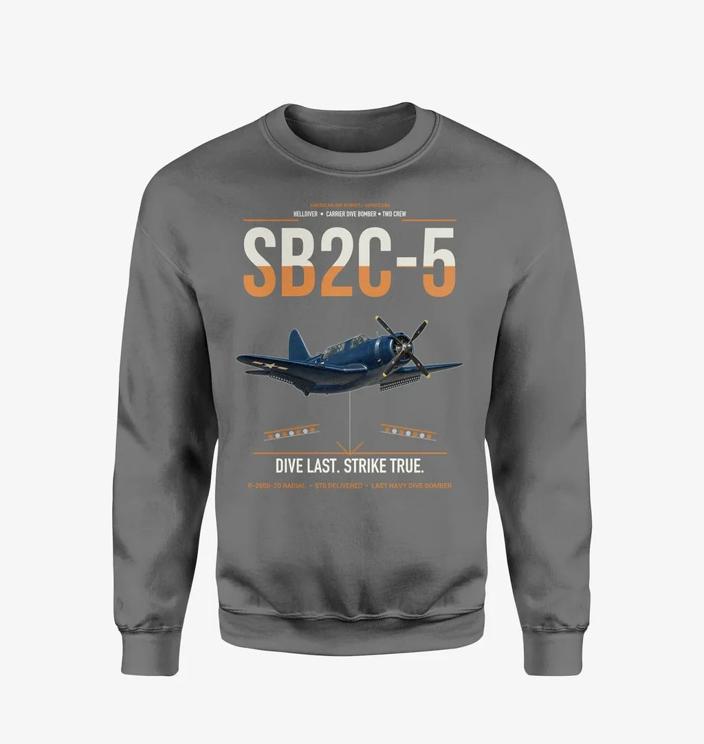 SB2C-5 Helldiver design on gray sweatshirt