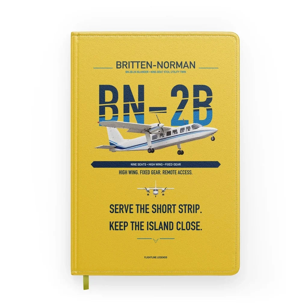 Britten-Norman BN-2B-26 Islander design on yellow notebook