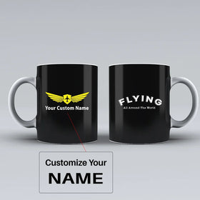 Flying All Around The World Ceramic White Mugs