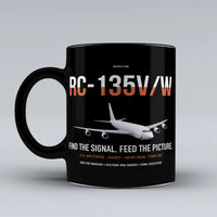 Thumbnail for RC-135V W Rivet Joint design on black ceramic mug, double-side print