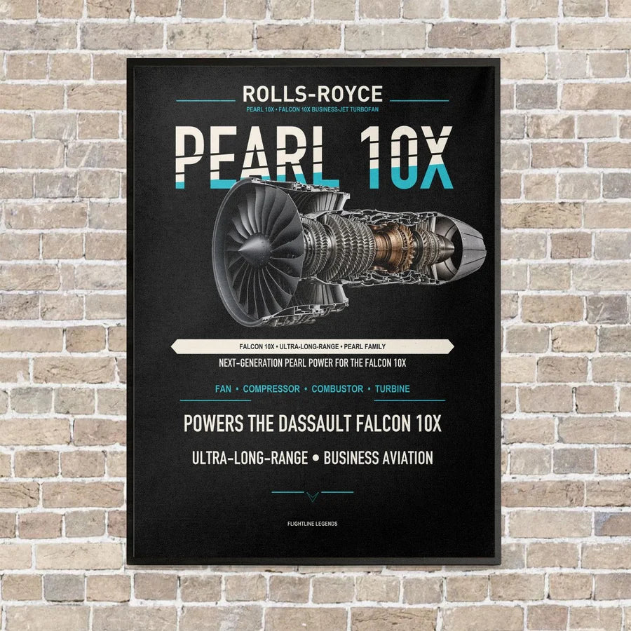 PEARL 10X vertical canvas print - framed - black background