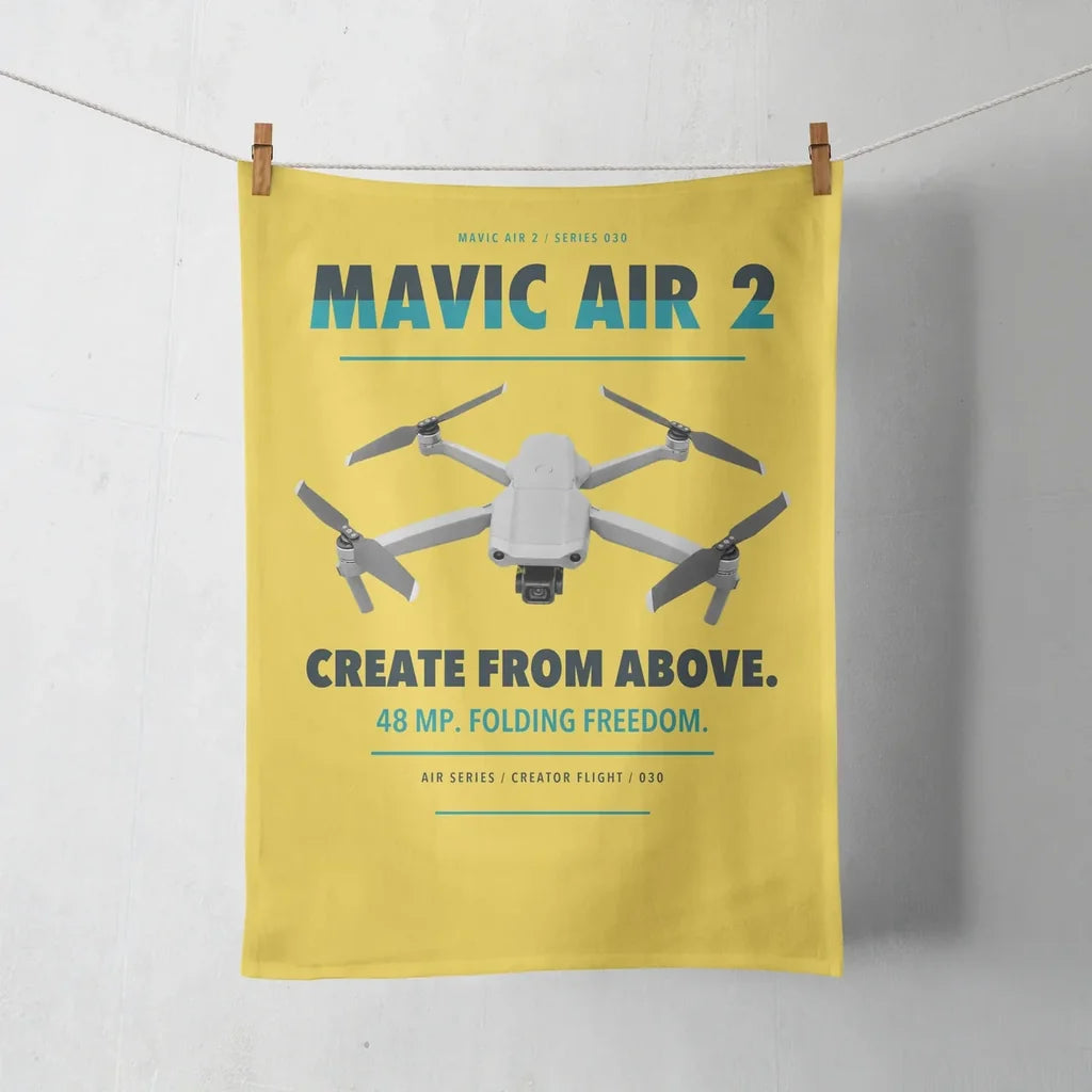 DJI Mavic Air 2 design on yellow towel