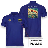 Thumbnail for VINTAGE G4136 - The Windsock - Double-Side Polo T-Shirt design on blue+name
