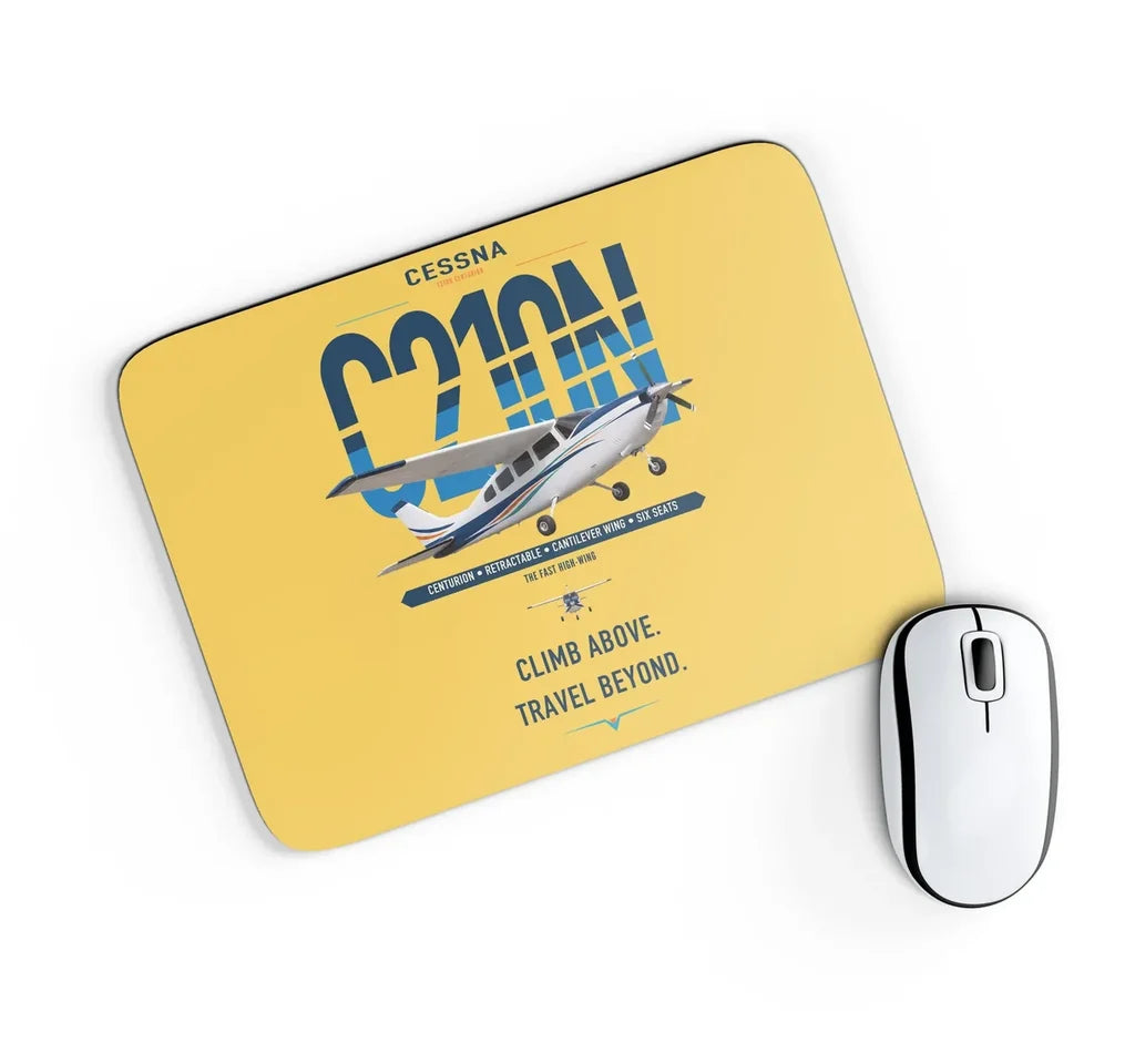 Cessna T210N Centurion design on yellow rectangle mouse pad
