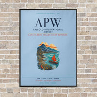 Thumbnail for Faleolo International Airport APW vertical canvas print - framed - light blue background
