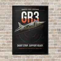 Thumbnail for Hawker Siddeley Harrier GR3 vertical canvas print - framed - black background