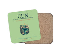 Thumbnail for Cancún International Airport (CUN) design on light green 1 piece coaster