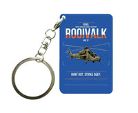Thumbnail for Denel Rooivalk Mk 1F design on blue designed key chain, double-side print