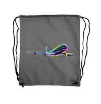 Thumbnail for Multicolor Airplane Drawstring Bag - view 3