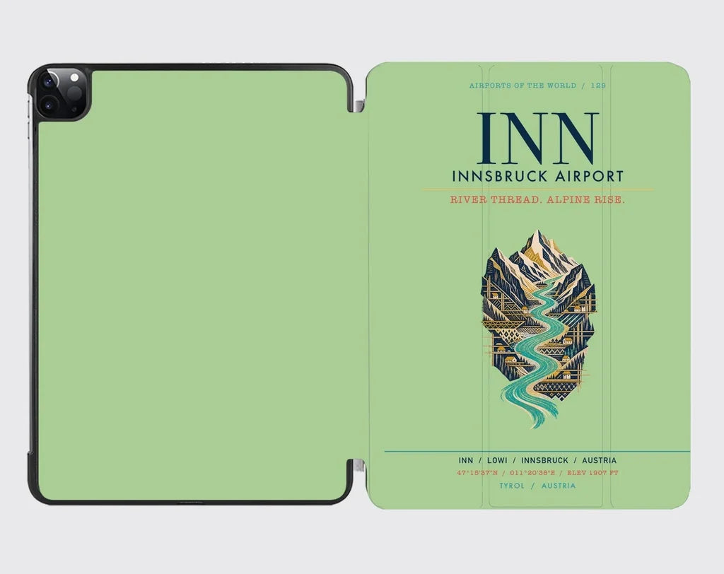 Innsbruck Airport (INN) design on light green ipad tablet case