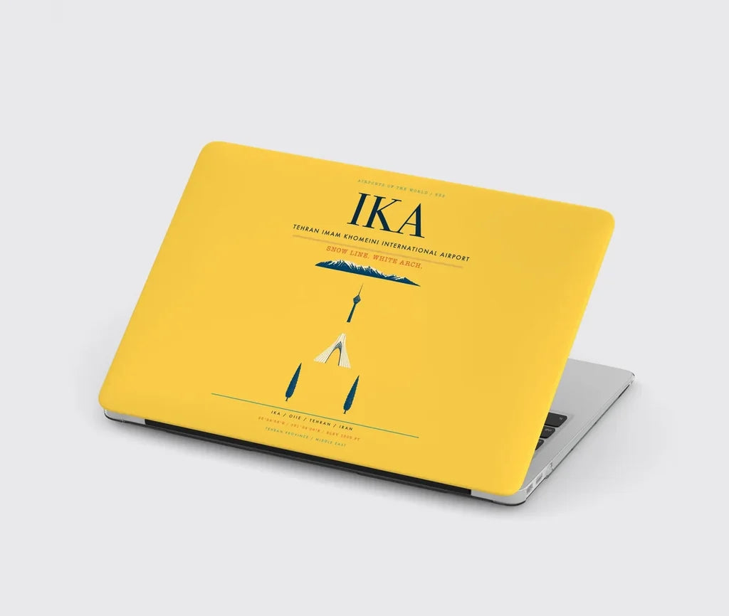 Tehran Imam Khomeini International Airport (IKA) design on yellow MacBook case