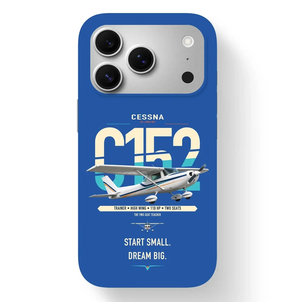 Cessna 152 design on blue magsafe iphone case, for iPhone 17 Pro