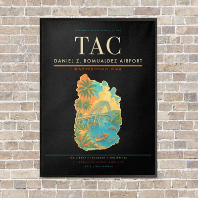 Daniel Z. Romualdez Airport TAC vertical canvas print - framed - black background