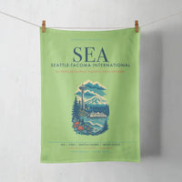 Thumbnail for Seattle-Tacoma International Airport (SEA) design on light green towel