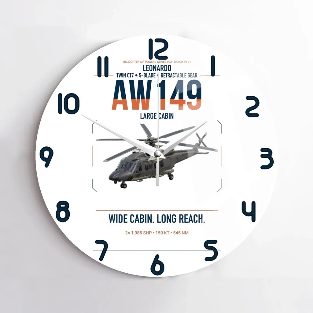Leonardo AW149 design on white no frame wall clock