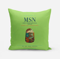 Thumbnail for Dane County Regional Airport Madison (MSN) design on light green pillow