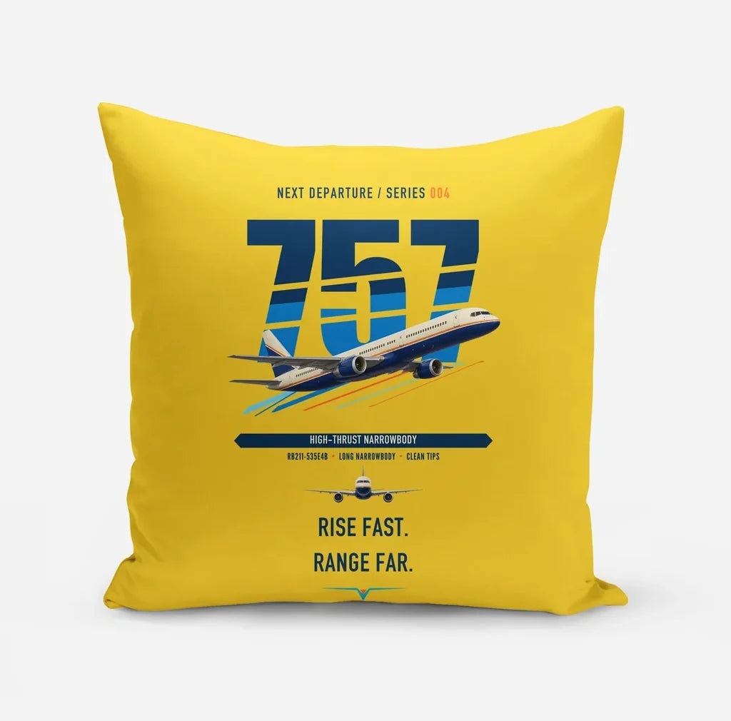 Boeing 757-200 design on yellow pillow