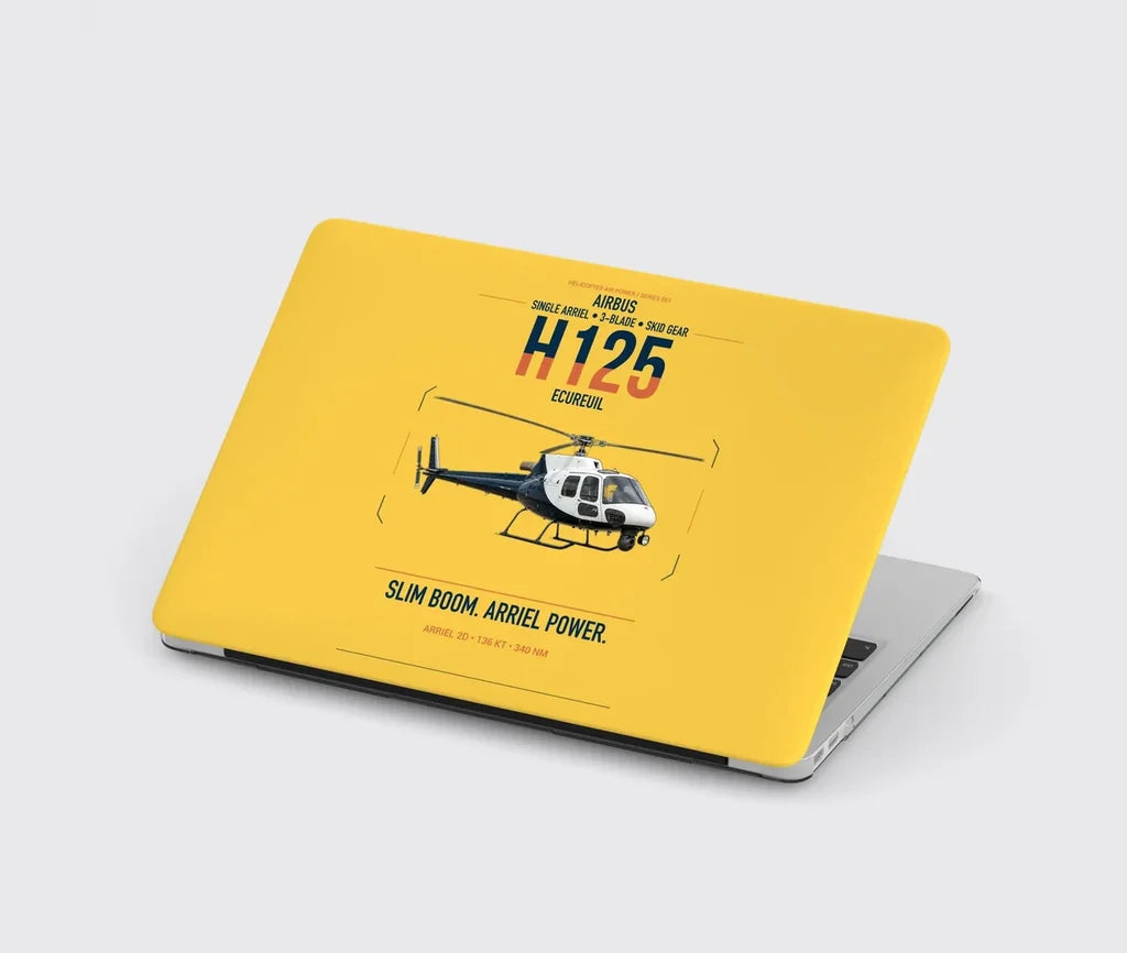 Airbus H125 design on yellow MacBook case