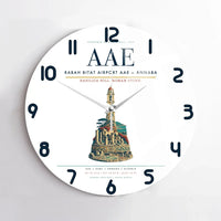 Thumbnail for Rabah Bitat Airport (AAE) design on white no frame wall clock
