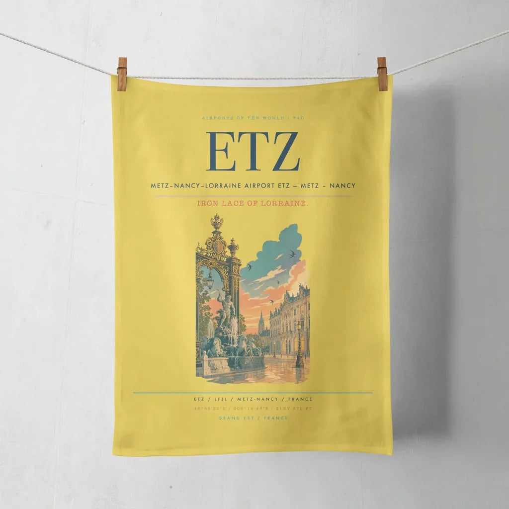 Metz–Nancy–Lorraine Airport (ETZ) design on yellow towel