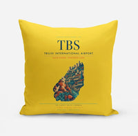Thumbnail for Tbilisi International Airport (TBS) design on yellow pillow