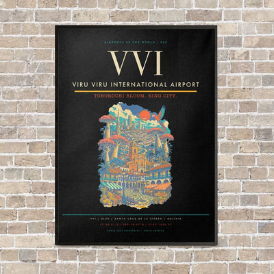 Viru Viru International Airport VVI - Canvas Framed - Black