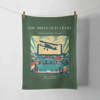 Thumbnail for VINTAGE G4397 - The Drive-In Flypast - Designed Towels design on darkgreen