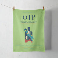 Thumbnail for Bucharest Henri Coandă International Airport (OTP) design on light green towel