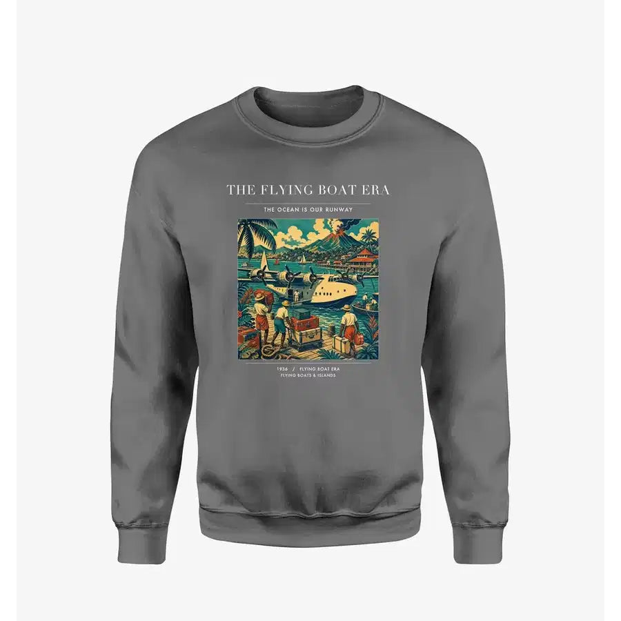 VINTAGE G4055 - The Flying Boat Era - Designed Sweatshirts design on gray