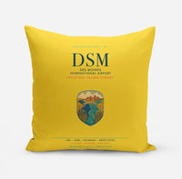 Thumbnail for Des Moines International Airport (DSM) design on yellow pillow