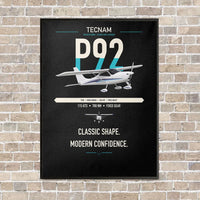 Thumbnail for Tecnam P92 Echo MkII vertical canvas print - framed - black background