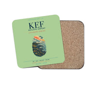 Thumbnail for Keflavík Airport (KEF) design on light green 1 piece coaster