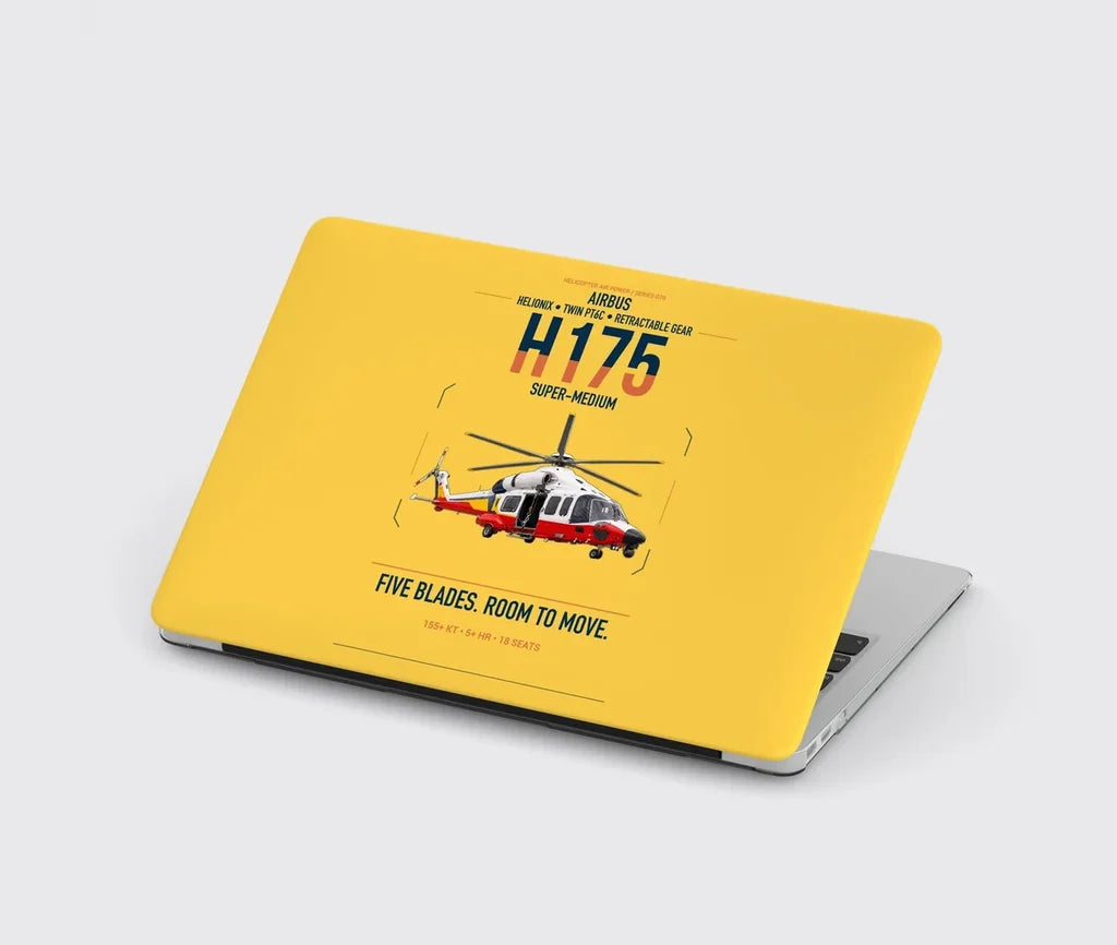 Airbus H175 design on yellow MacBook case