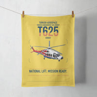 Thumbnail for Turkish Aerospace T625 Gökbey design on yellow towel
