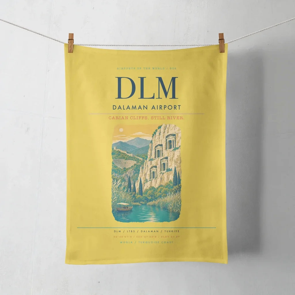 Dalaman Airport (DLM) design on yellow towel