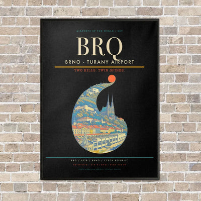 Brno - Turany Airport BRQ - Canvas Framed - Black