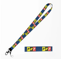 Thumbnail for Flat Colourful 787 lanyard - dark blue