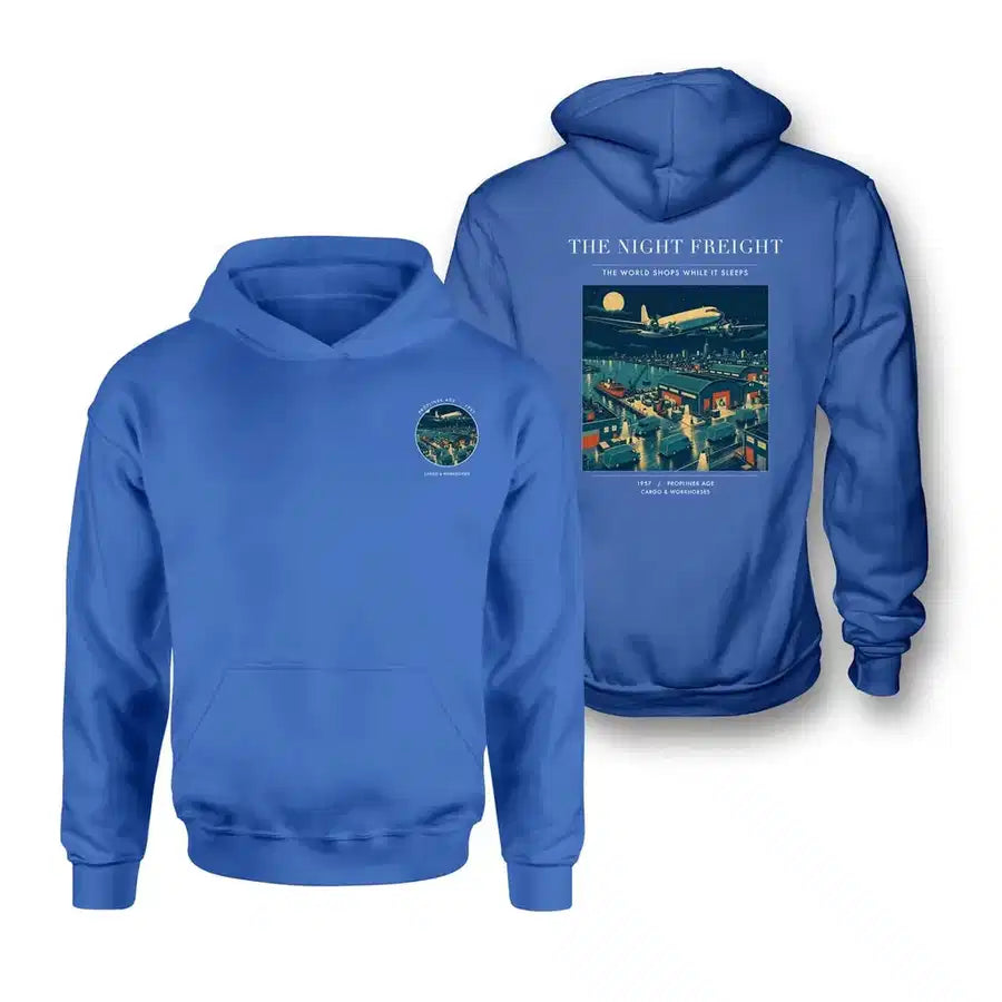 VINTAGE G4111 - The Night Freight - Double-Side Hoodie design on blue double side