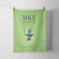 Thumbnail for Milwaukee Mitchell International Airport (MKE) design on light green towel