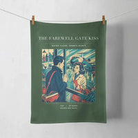 Thumbnail for VINTAGE G4380 - The Farewell Gate Kiss - Designed Towels design on darkgreen