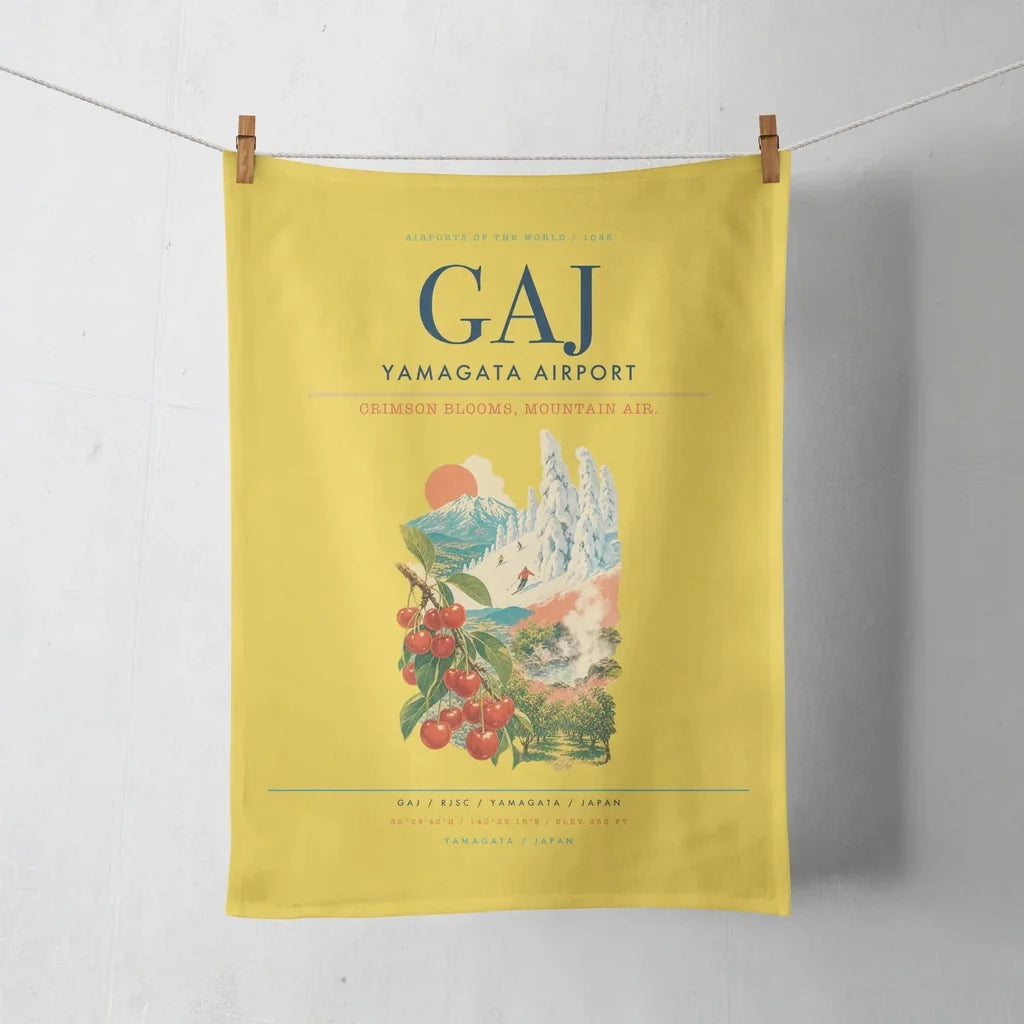 Yamagata Airport (GAJ) design on yellow towel